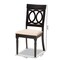 Baxton Studio Lucie Sand Upholstered Espresso Finished Wood Dining Chair, PK4 157-9731 - alternate 5